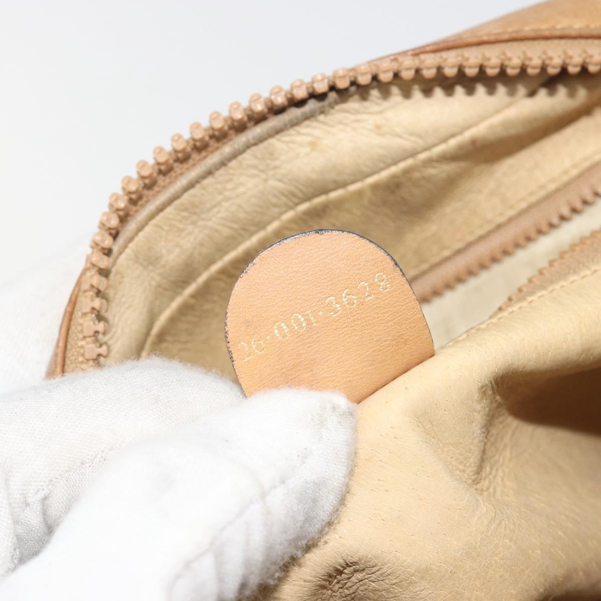 GUCCI Micro GG Shoulder Bag PVC Leather Beige Gold Tone 26 001 3628 Auth BA14880