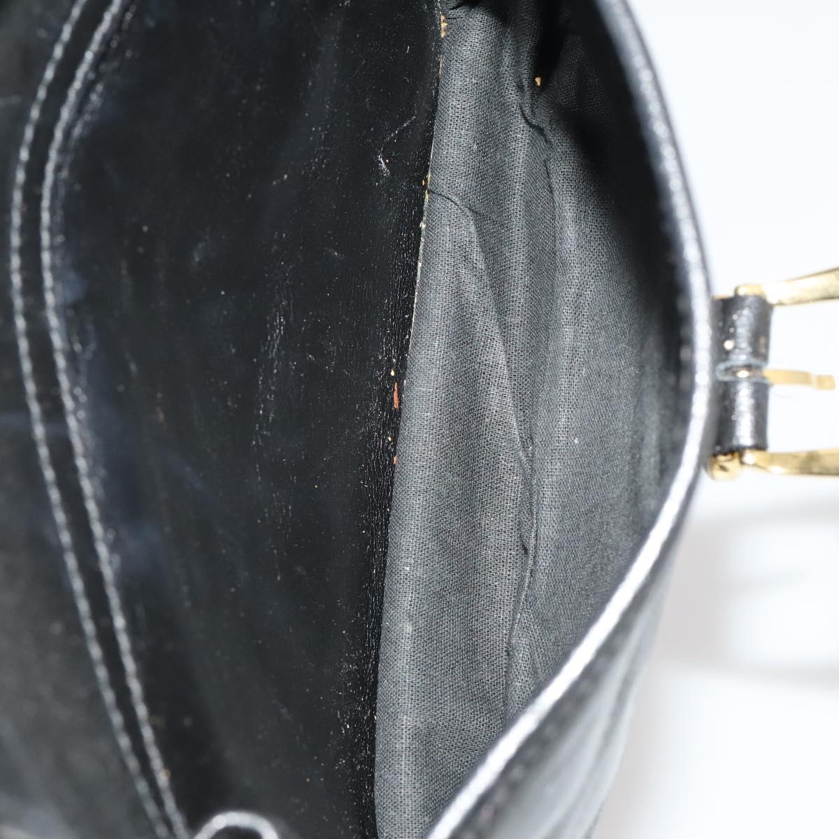 Gianni Versace Medusa Backpack Leather Black Gold Tone Auth BA14881
