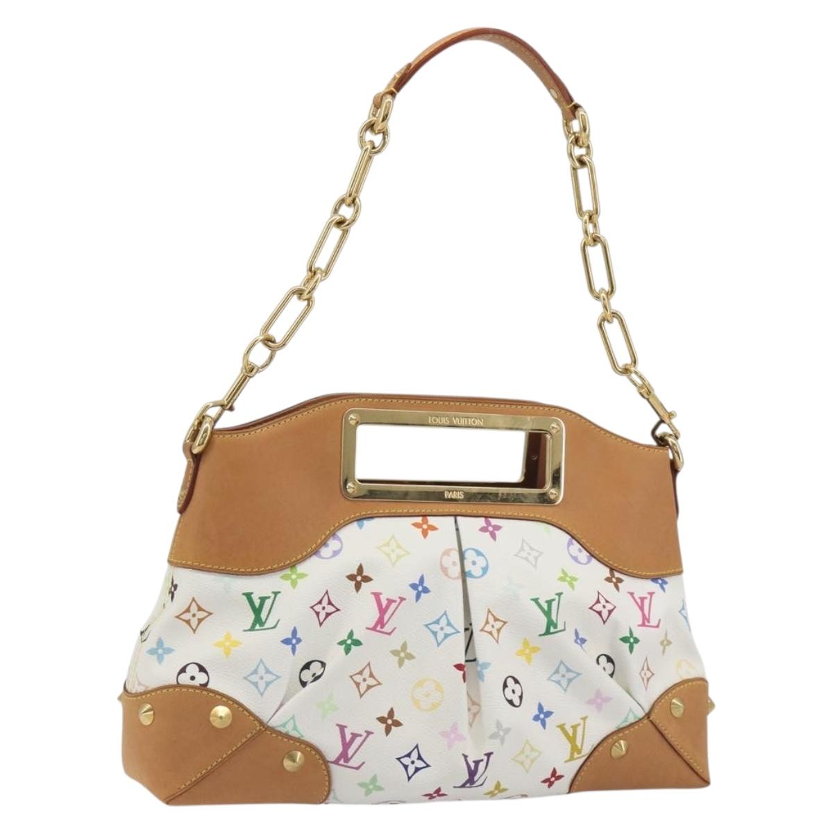 LOUIS VUITTON Monogram Multicolor Judy MM Hand Bag White M40255 LV Auth BA14883V