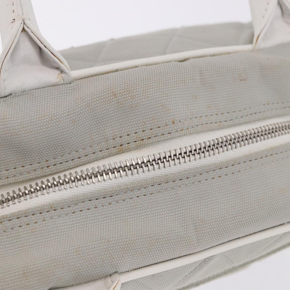 CHANEL Sports Hand Bag Canvas Gray Silver CC Auth BA14884A