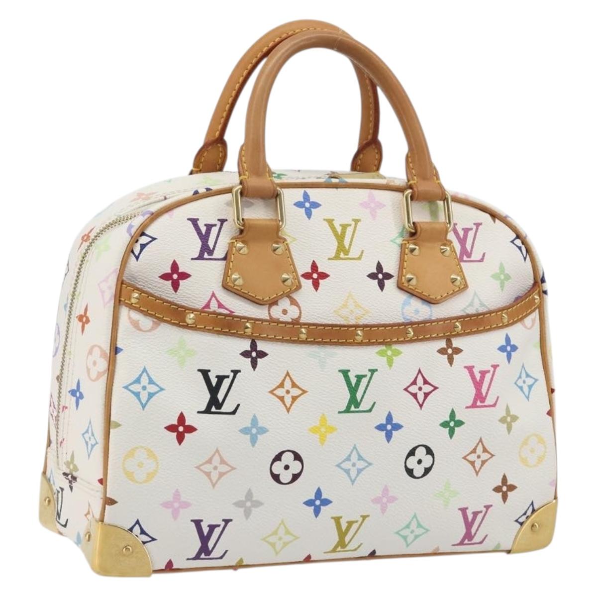LOUIS VUITTON Monogram Multicolor Trouville Hand Bag White M92663 Auth BA14885V