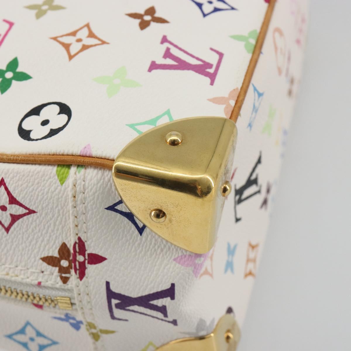 LOUIS VUITTON Monogram Multicolor Trouville Hand Bag White M92663 Auth BA14885V