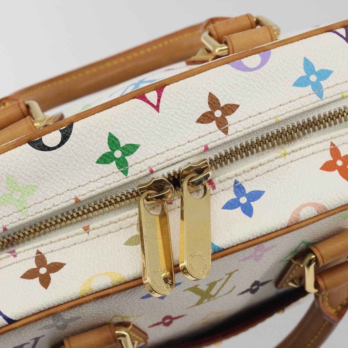 LOUIS VUITTON Monogram Multicolor Trouville Hand Bag White M92663 Auth BA14885V