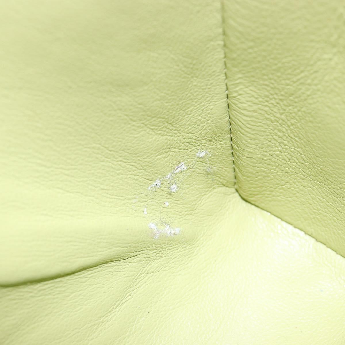 CHANEL Matelasse Shoulder Bag Suede Green Gold Tone CC Auth BA14888A