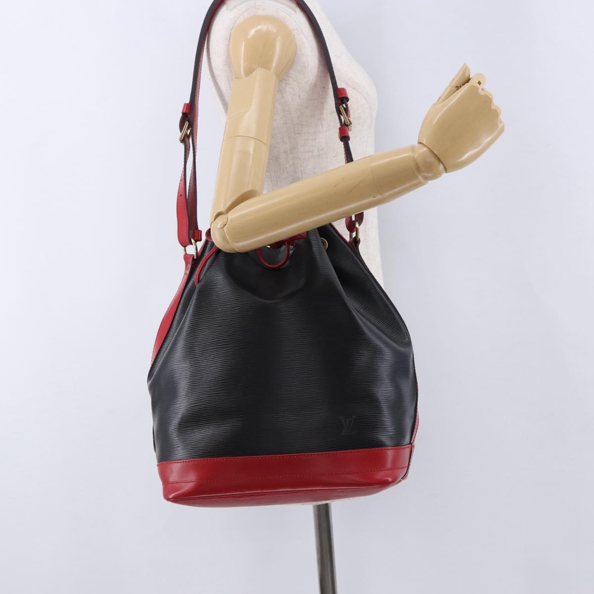 LOUIS VUITTON Epi Noe Shoulder Bag Black Red M44017 LV Auth BA14890A
