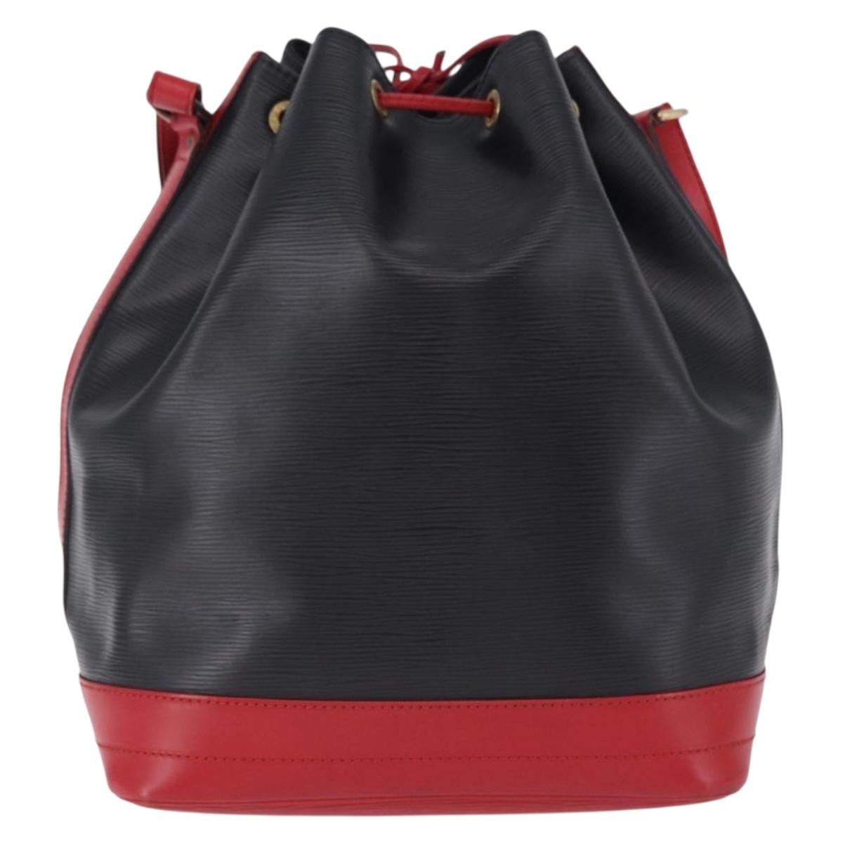 LOUIS VUITTON Epi Noe Shoulder Bag Black Red M44017 LV Auth BA14890A