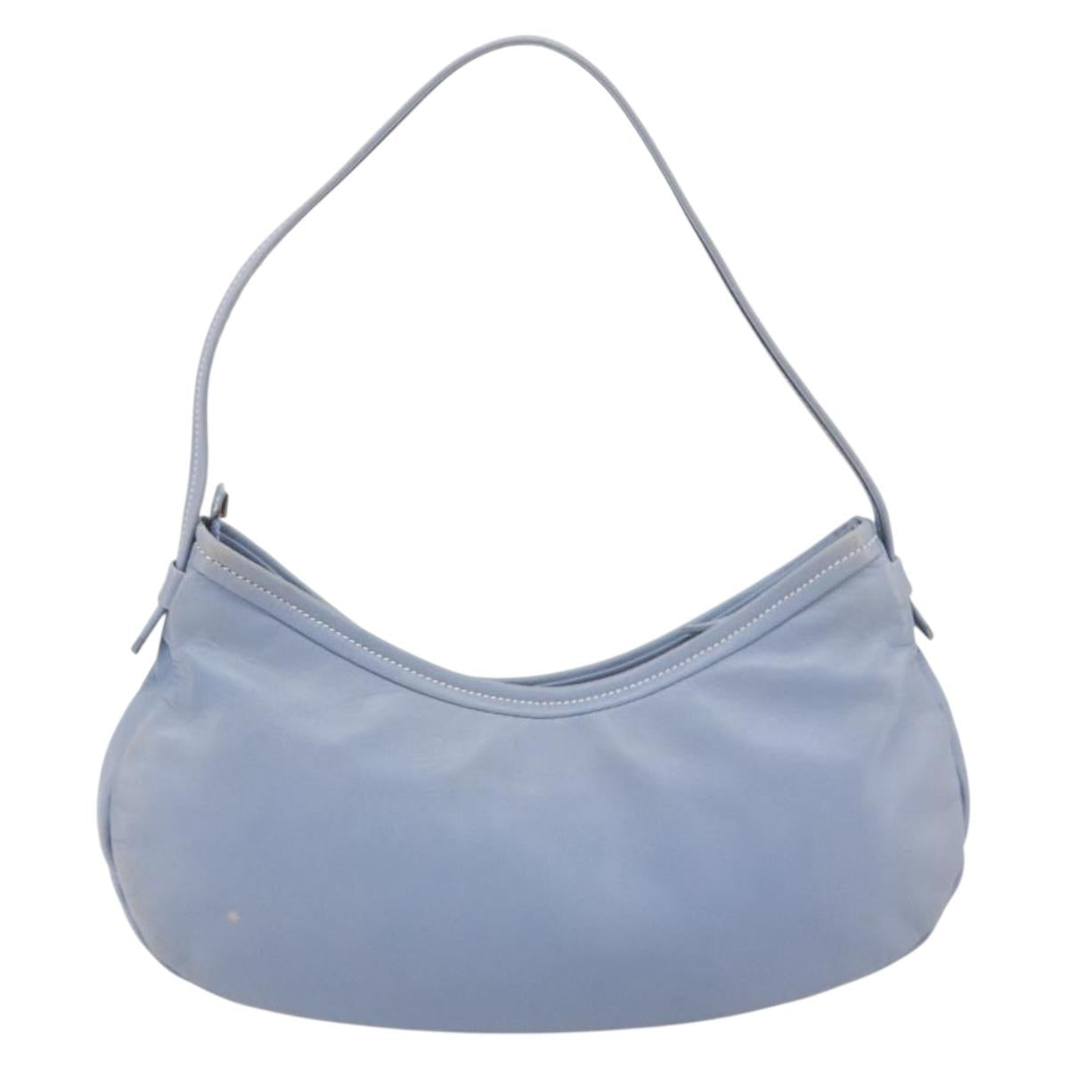 Salvatore Ferragamo Vara Ribbon Shoulder Bag Leather Blue Silver Auth BA14892