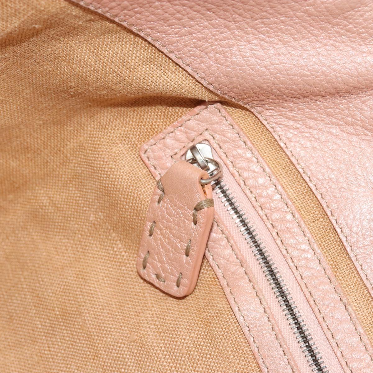 FENDI Zucca Canvas Tote Bag Beige Pink 8BH137 Auth BA14893