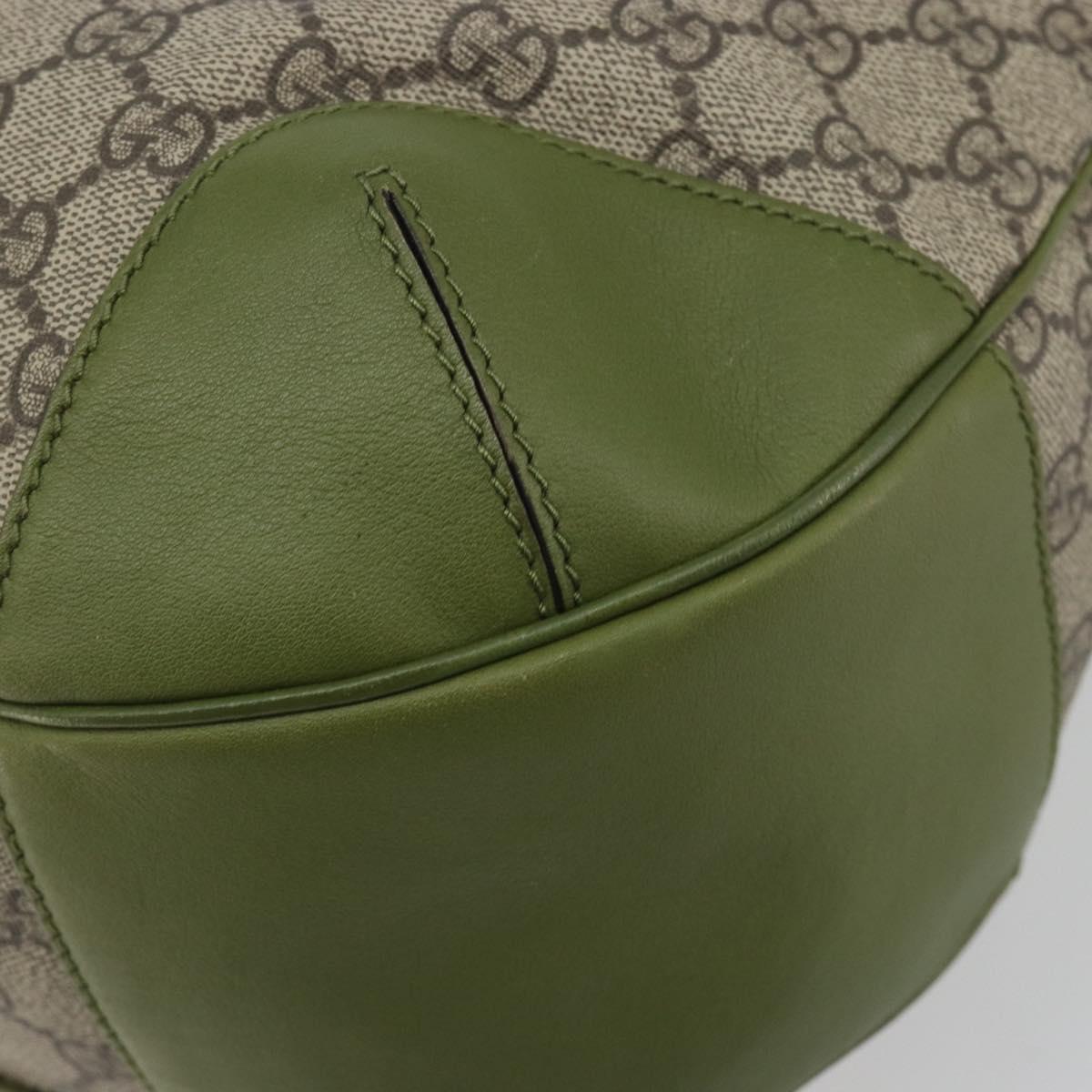 GUCCI GG Supreme Shoulder Bag PVC Leather Beige Gold Tone 309618 Auth BA14895A
