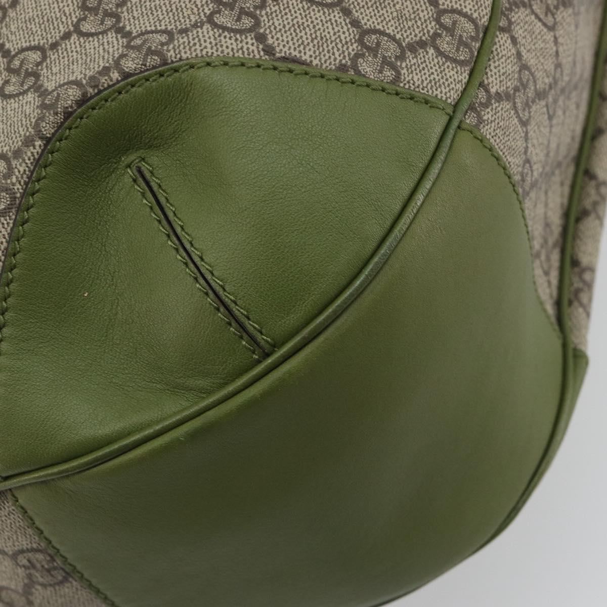 GUCCI GG Supreme Shoulder Bag PVC Leather Beige Gold Tone 309618 Auth BA14895A