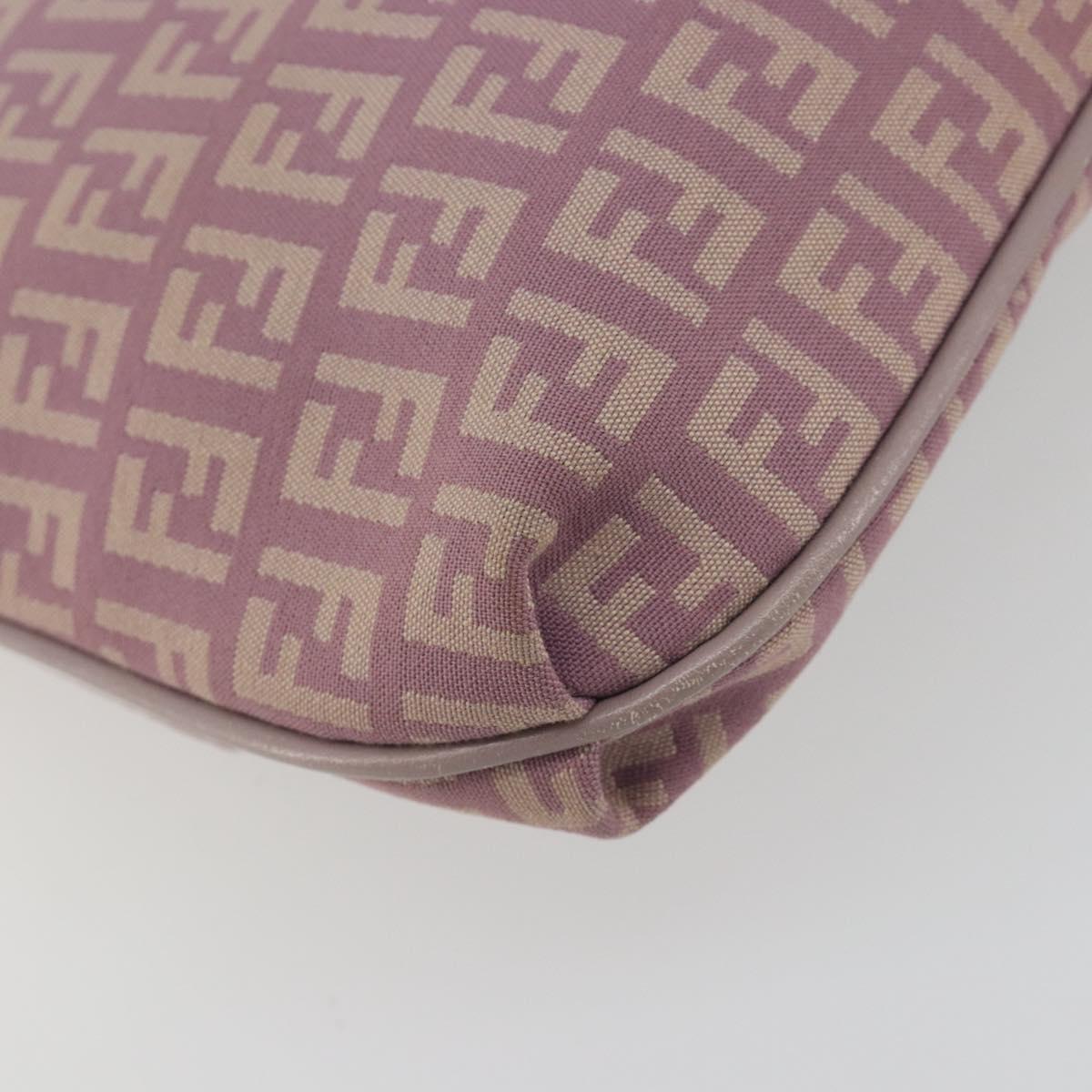 FENDI Zucchino Canvas Mamma Baguette Shoulder Bag Purple 8BT075 Auth BA14896A