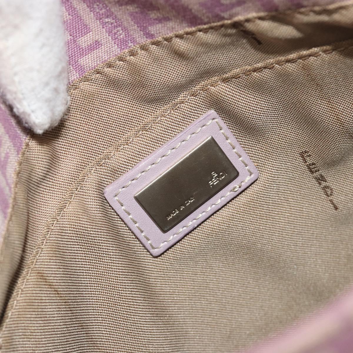 FENDI Zucchino Canvas Mamma Baguette Shoulder Bag Purple 8BT075 Auth BA14896A
