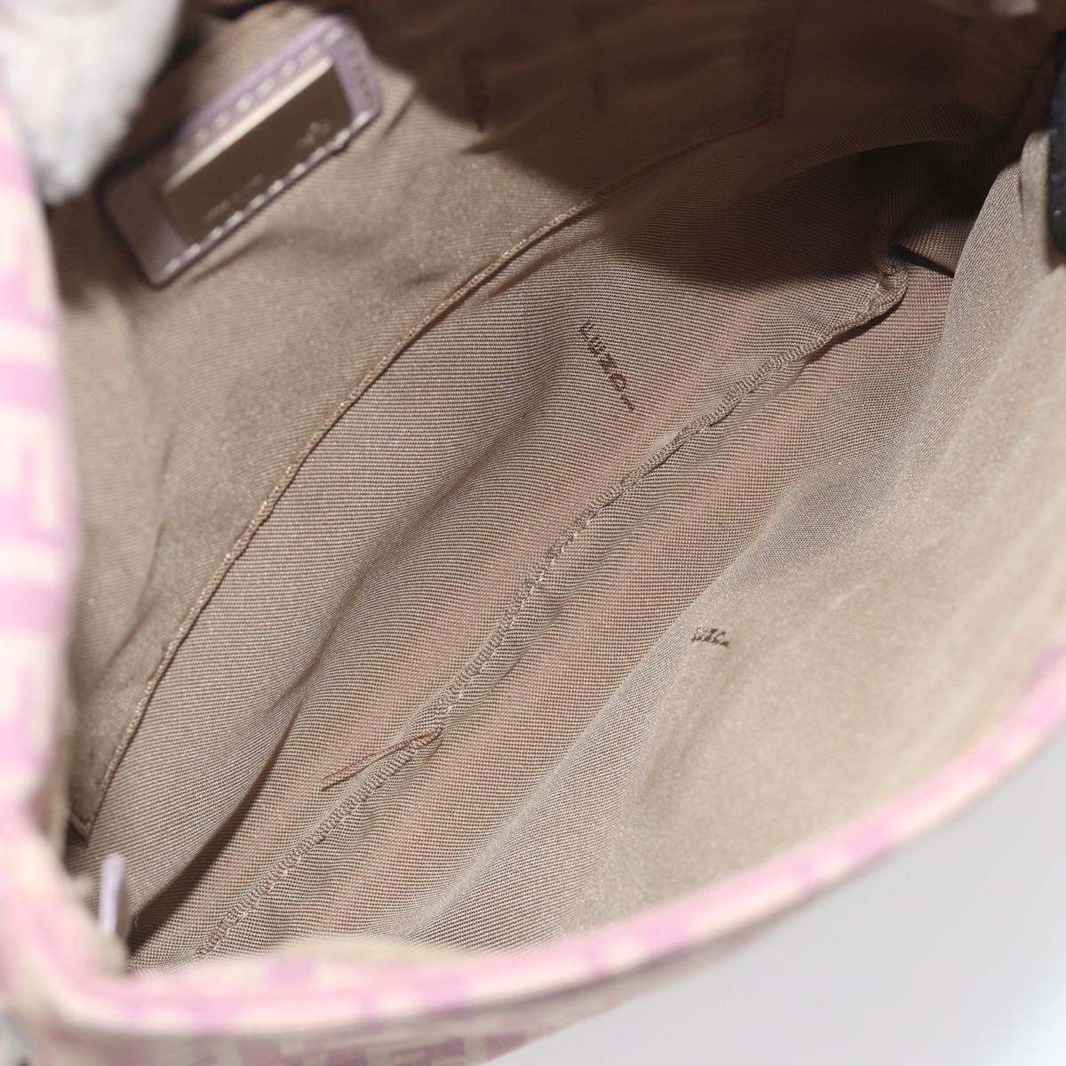 FENDI Zucchino Canvas Mamma Baguette Shoulder Bag Purple 8BT075 Auth BA14896A