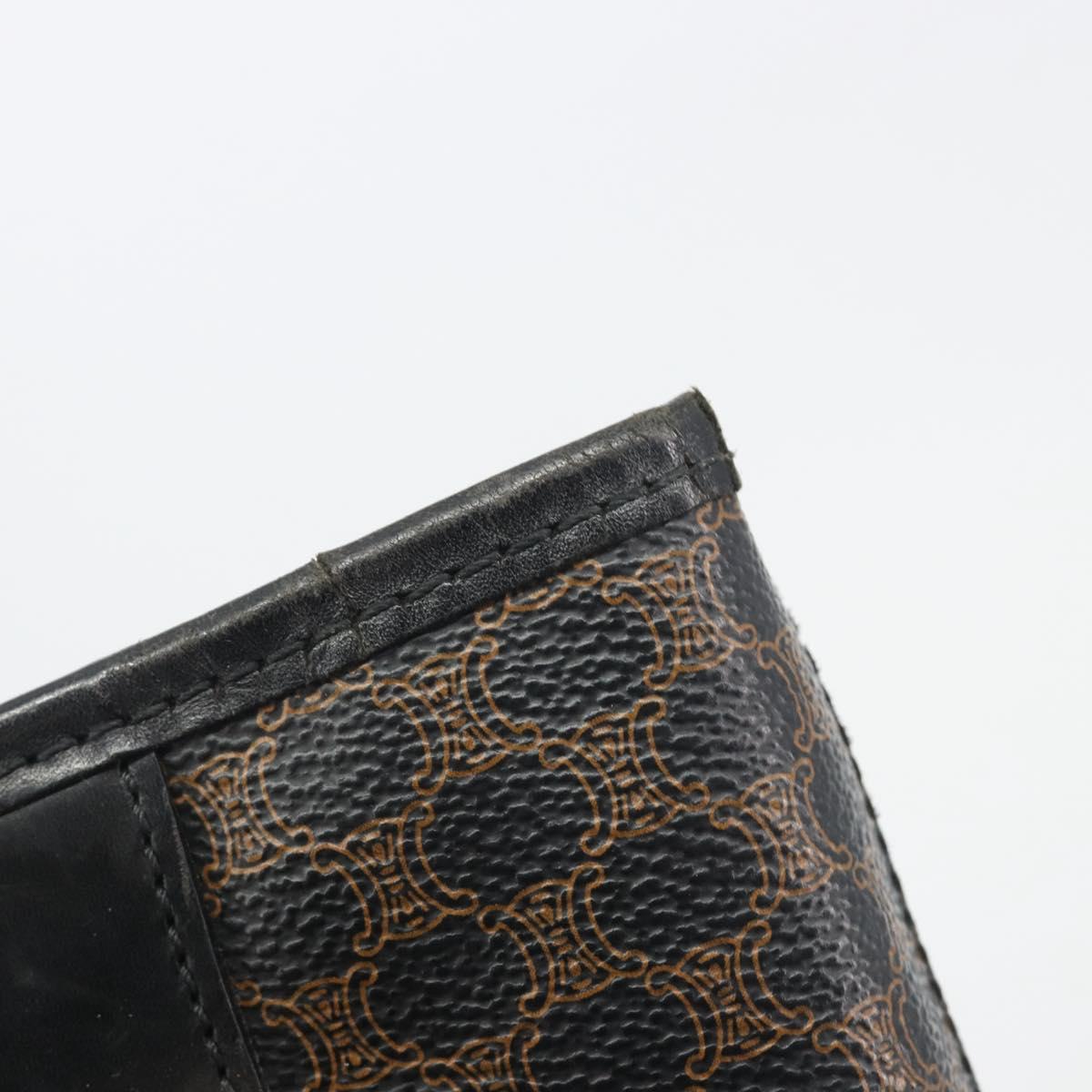 CELINE Macadam Tote Bag PVC Leather Black Gold Tone Auth BA14899
