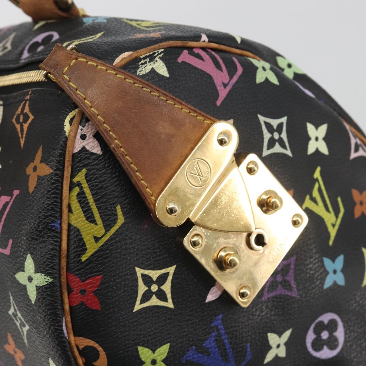 LOUIS VUITTON Monogram Multicolor Speedy 30 Hand Bag Black M92642 Auth BA14905A