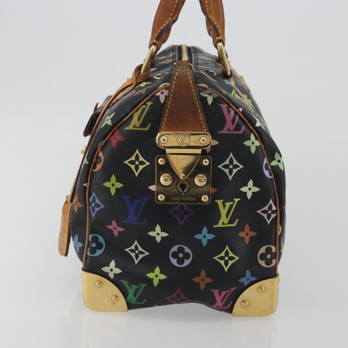 LOUIS VUITTON Monogram Multicolor Speedy 30 Hand Bag Black M92642 Auth BA14905A