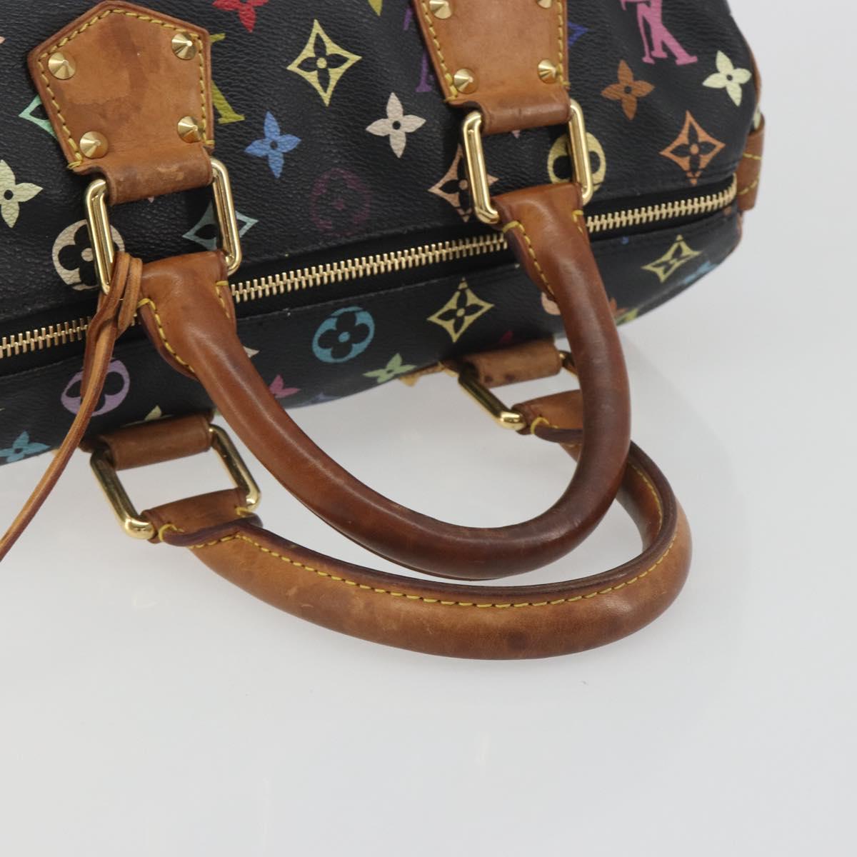 LOUIS VUITTON Monogram Multicolor Speedy 30 Hand Bag Black M92642 Auth BA14905A