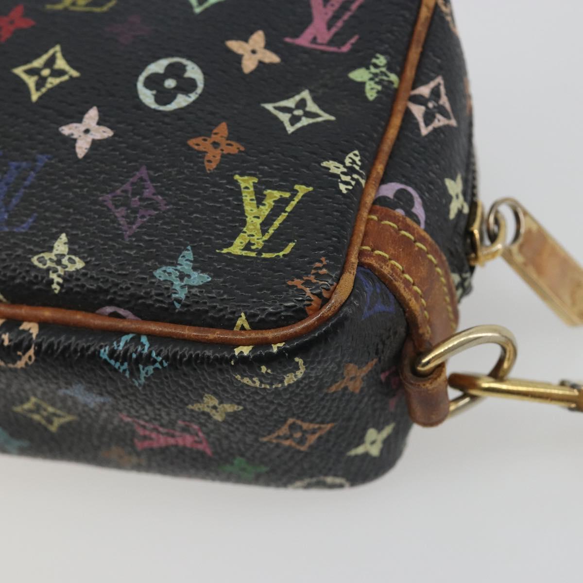 LOUIS VUITTON Monogram Multicolor Trousse Wapity Pouch Black M58034 Auth BA14908