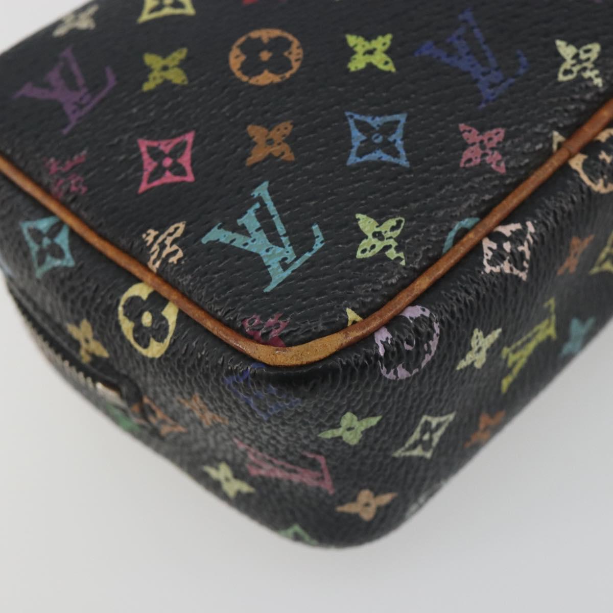 LOUIS VUITTON Monogram Multicolor Trousse Wapity Pouch Black M58034 Auth BA14908