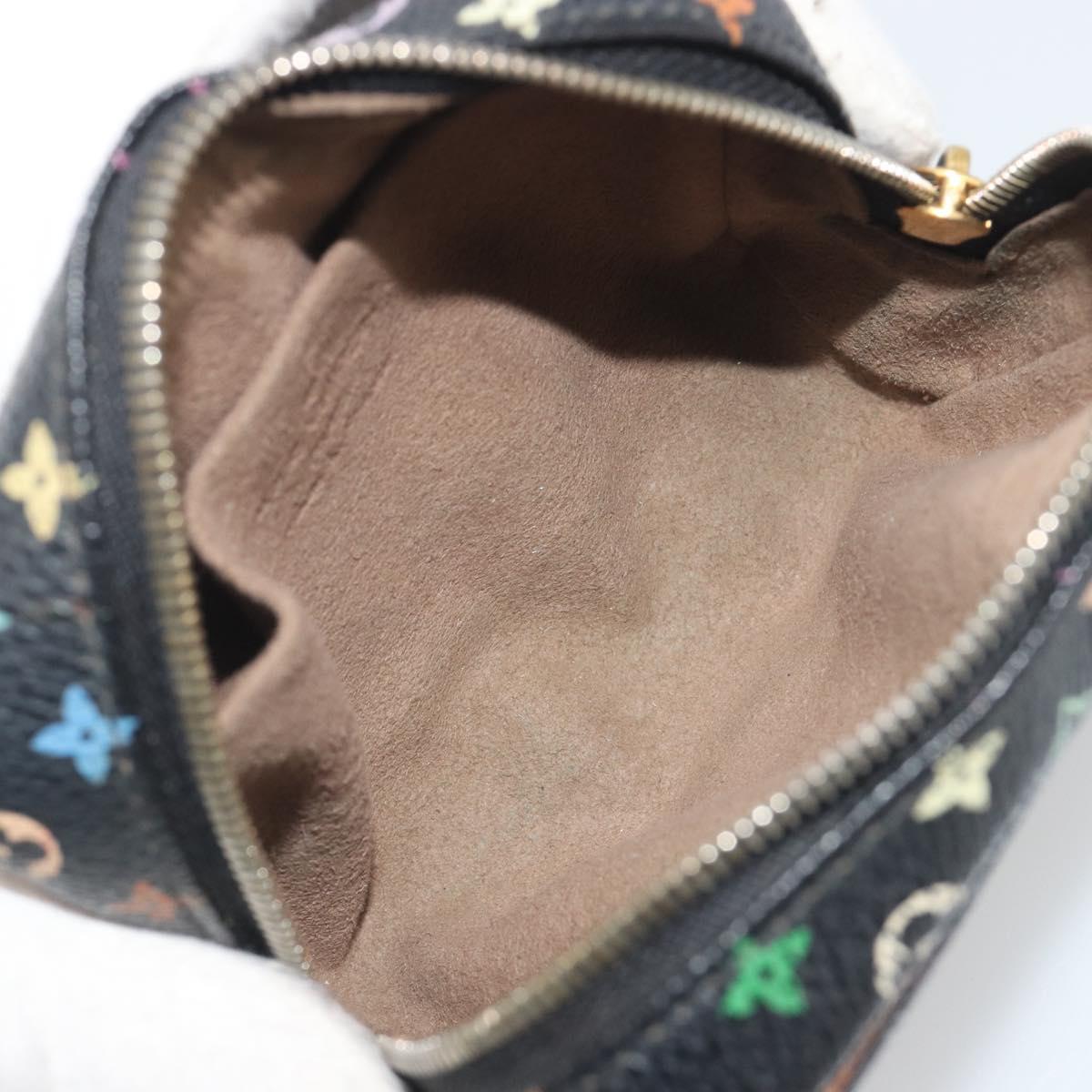 LOUIS VUITTON Monogram Multicolor Trousse Wapity Pouch Black M58034 Auth BA14908