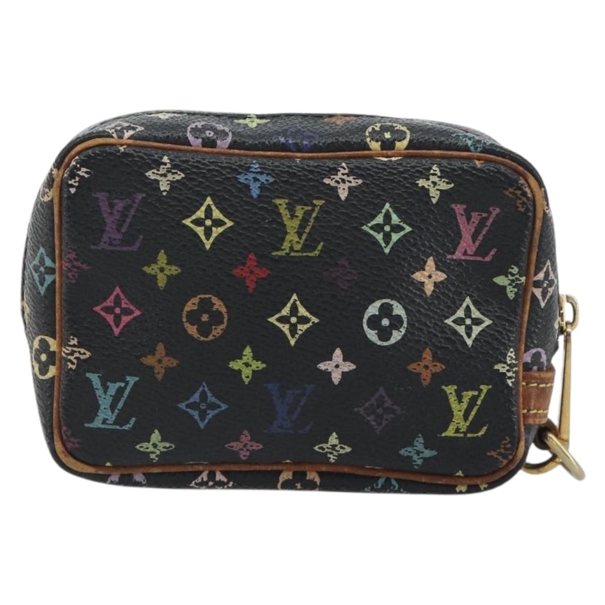 LOUIS VUITTON Monogram Multicolor Trousse Wapity Pouch Black M58034 Auth BA14908