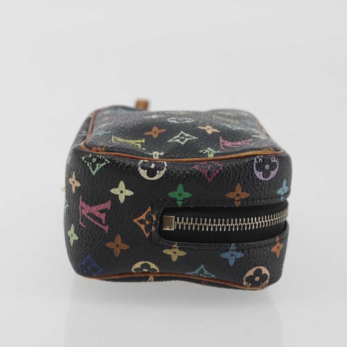 LOUIS VUITTON Monogram Multicolor Trousse Wapity Pouch Black M58034 Auth BA14908