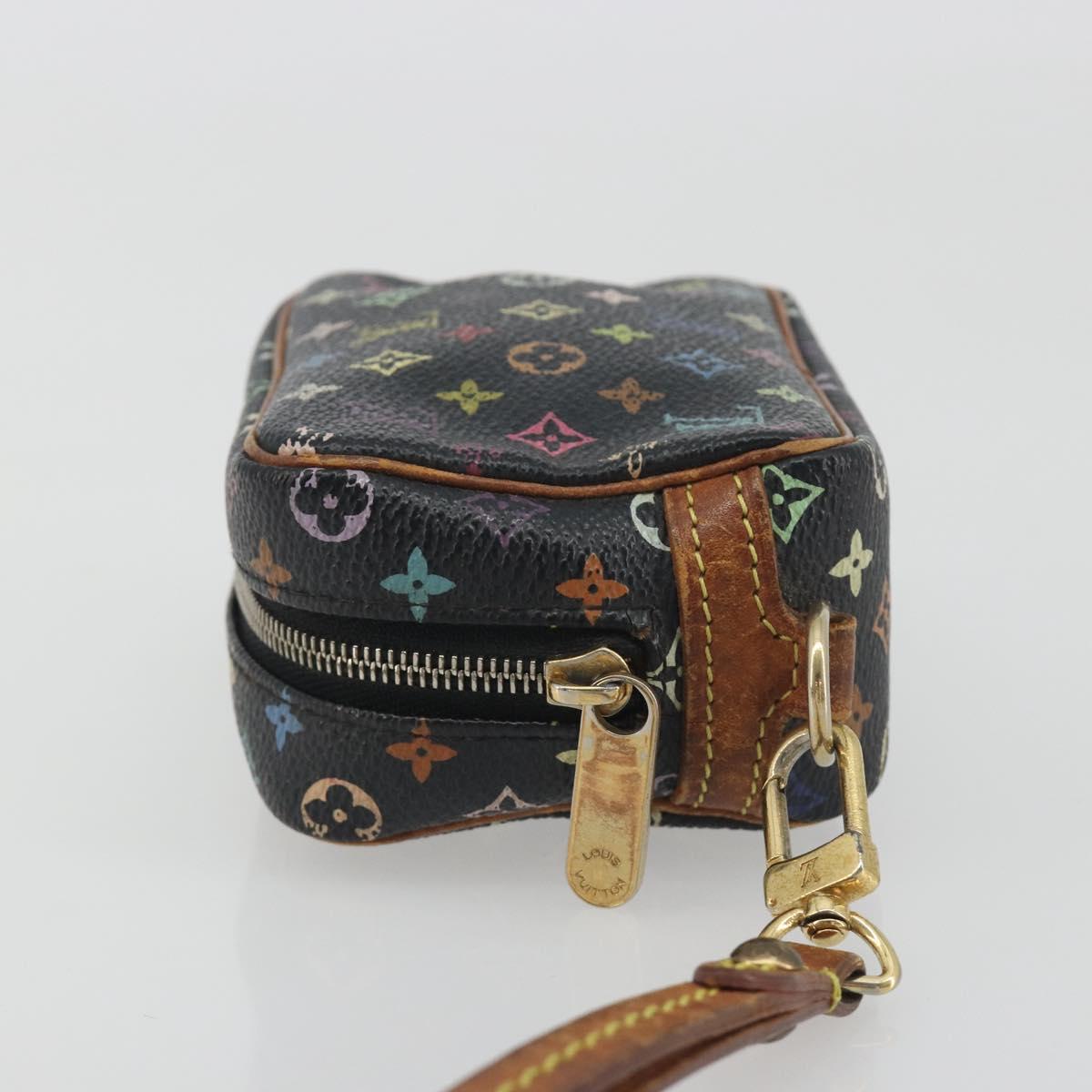 LOUIS VUITTON Monogram Multicolor Trousse Wapity Pouch Black M58034 Auth BA14908