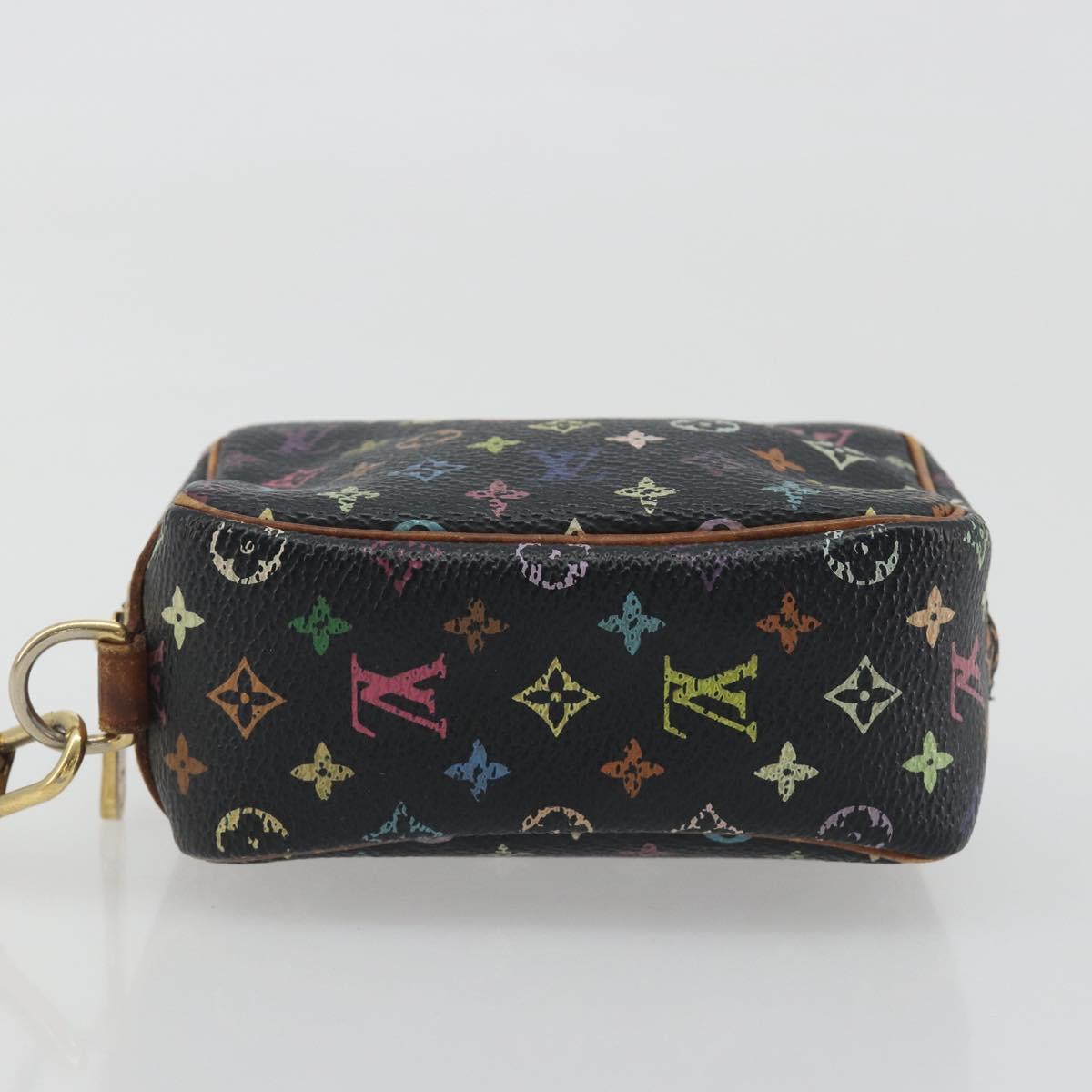 LOUIS VUITTON Monogram Multicolor Trousse Wapity Pouch Black M58034 Auth BA14908
