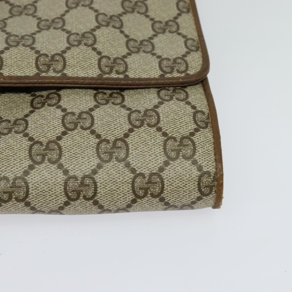 GUCCI GG Supreme Shoulder Bag PVC Beige Gold 118 02 050 Auth BA1491
