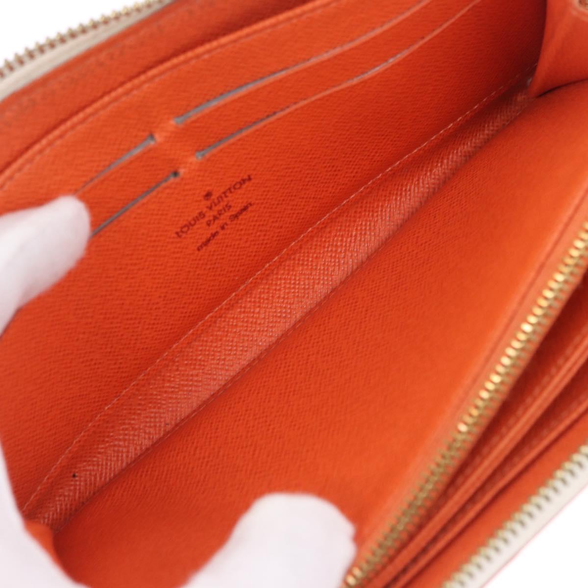 LOUIS VUITTON Monogram Multicolor Zippy Wallet White Orange M60241 Auth BA14910V