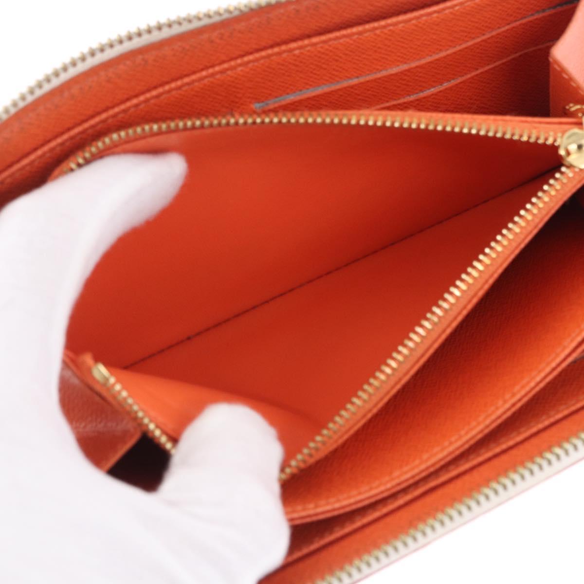 LOUIS VUITTON Monogram Multicolor Zippy Wallet White Orange M60241 Auth BA14910V