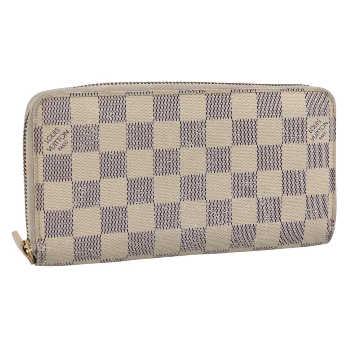 LOUIS VUITTON Damier Azur Zippy Wallet Long Wallet N60019 LV Auth BA14914