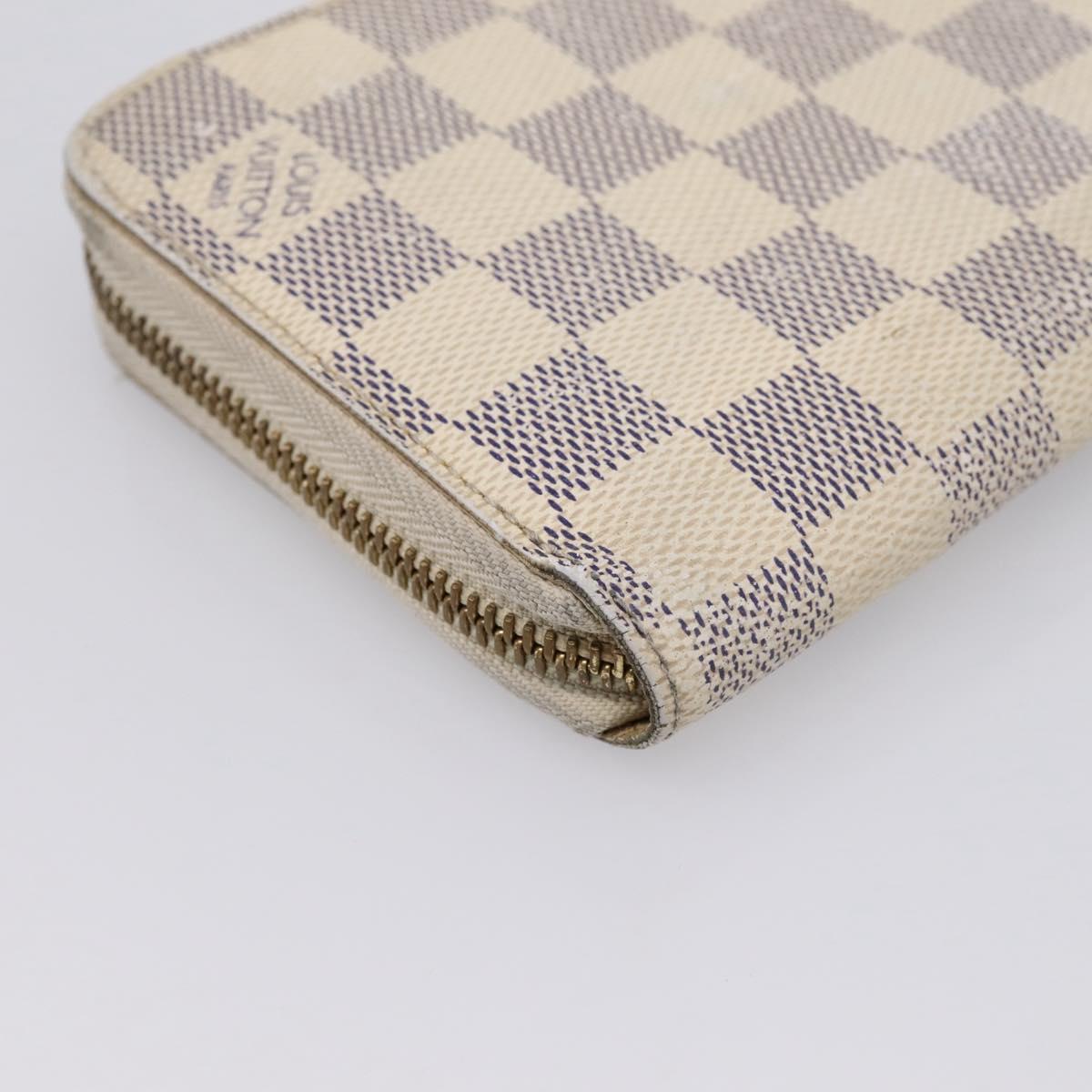 LOUIS VUITTON Damier Azur Zippy Wallet Long Wallet N60019 LV Auth BA14914