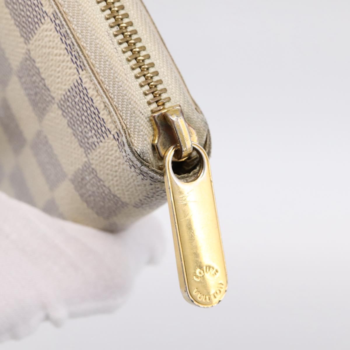 LOUIS VUITTON Damier Azur Zippy Wallet Long Wallet N60019 LV Auth BA14914