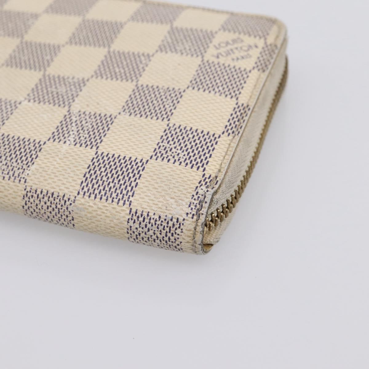 LOUIS VUITTON Damier Azur Zippy Wallet Long Wallet N60019 LV Auth BA14914