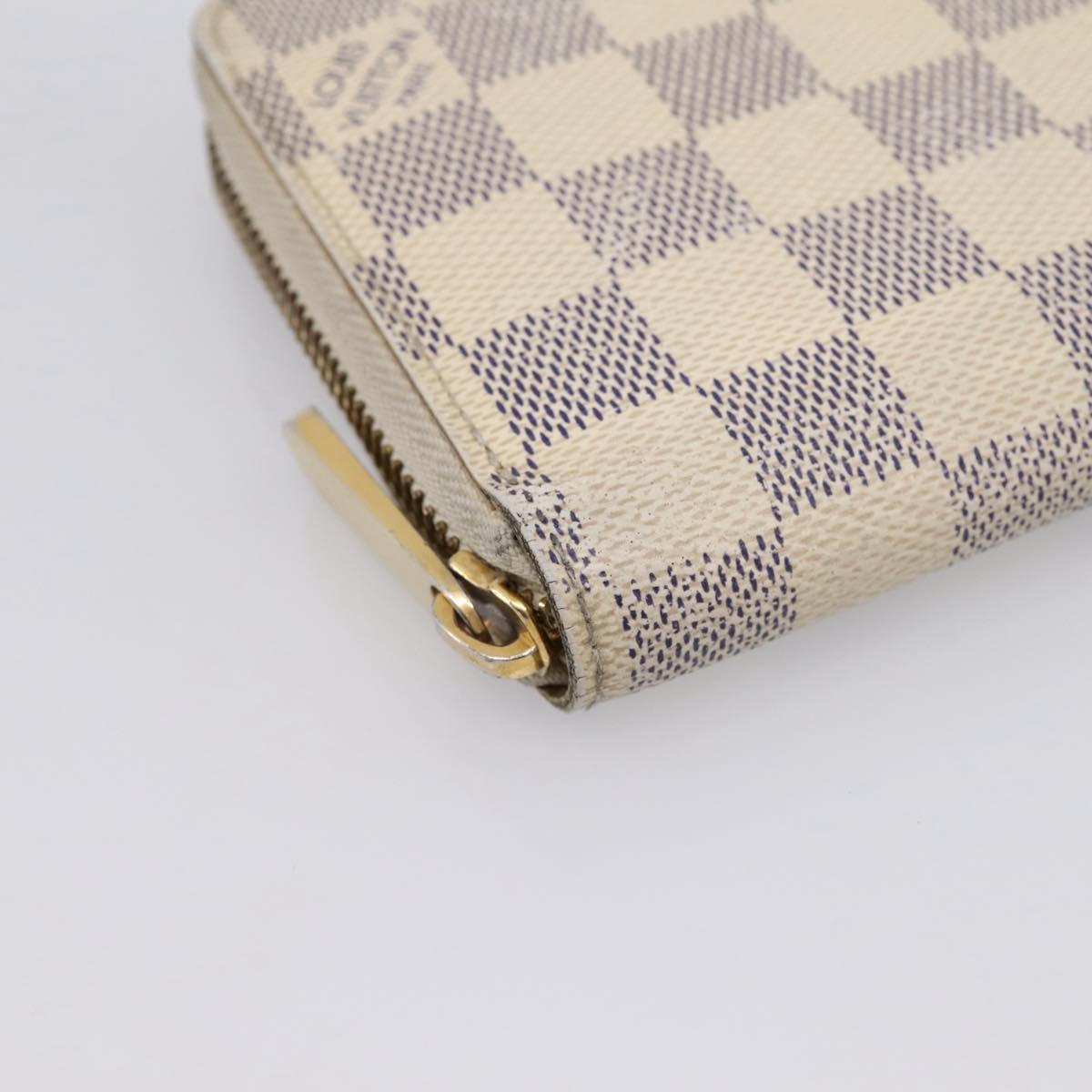 LOUIS VUITTON Damier Azur Zippy Wallet Long Wallet N60019 LV Auth BA14914