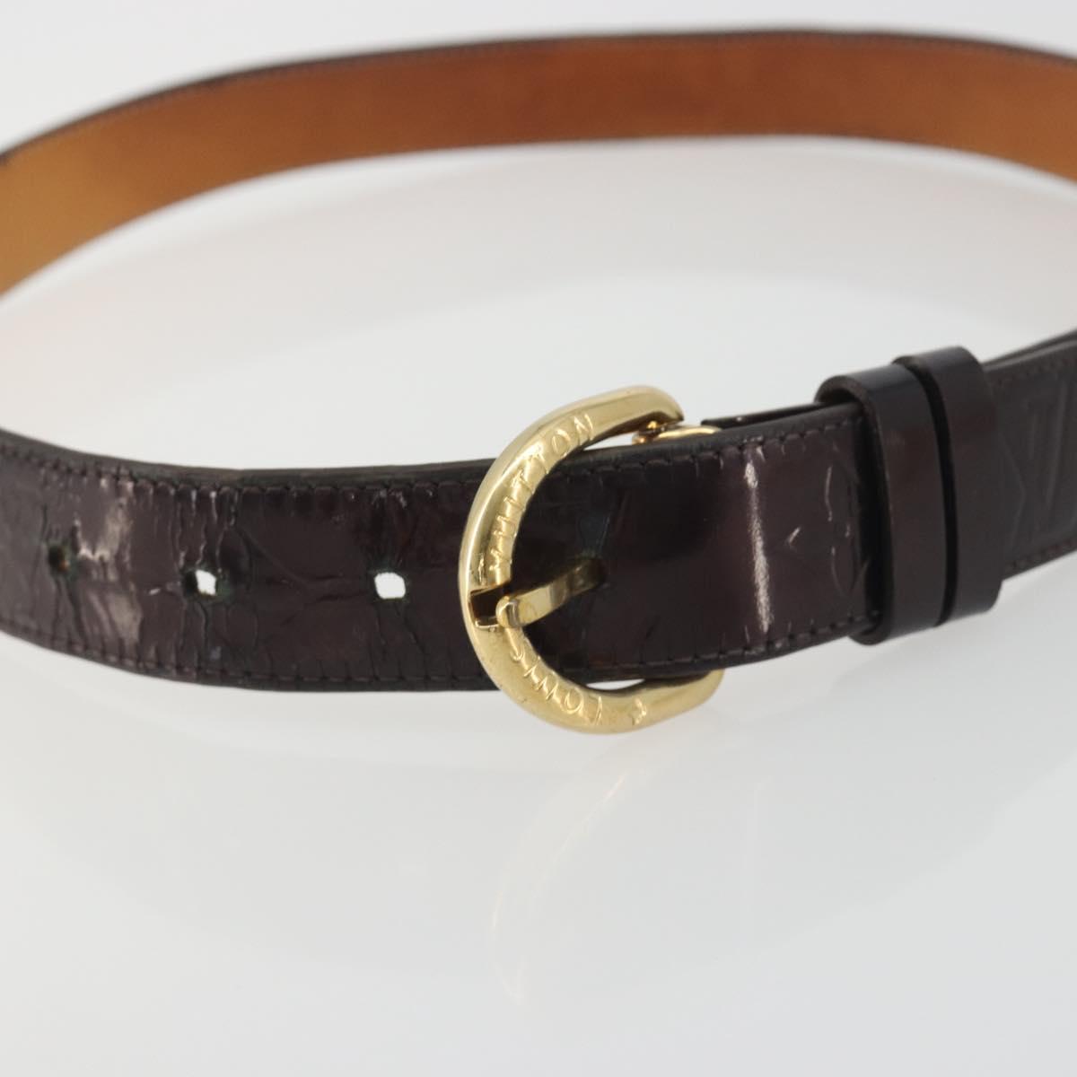 LOUIS VUITTON Monogram Vernis Ceinture Belt Amarante LV Auth BA14919