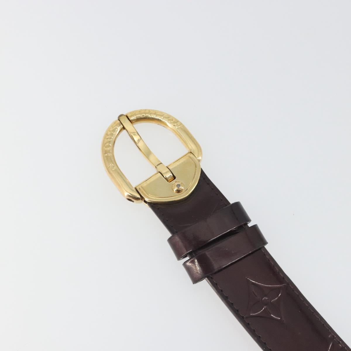 LOUIS VUITTON Monogram Vernis Ceinture Belt Amarante LV Auth BA14919
