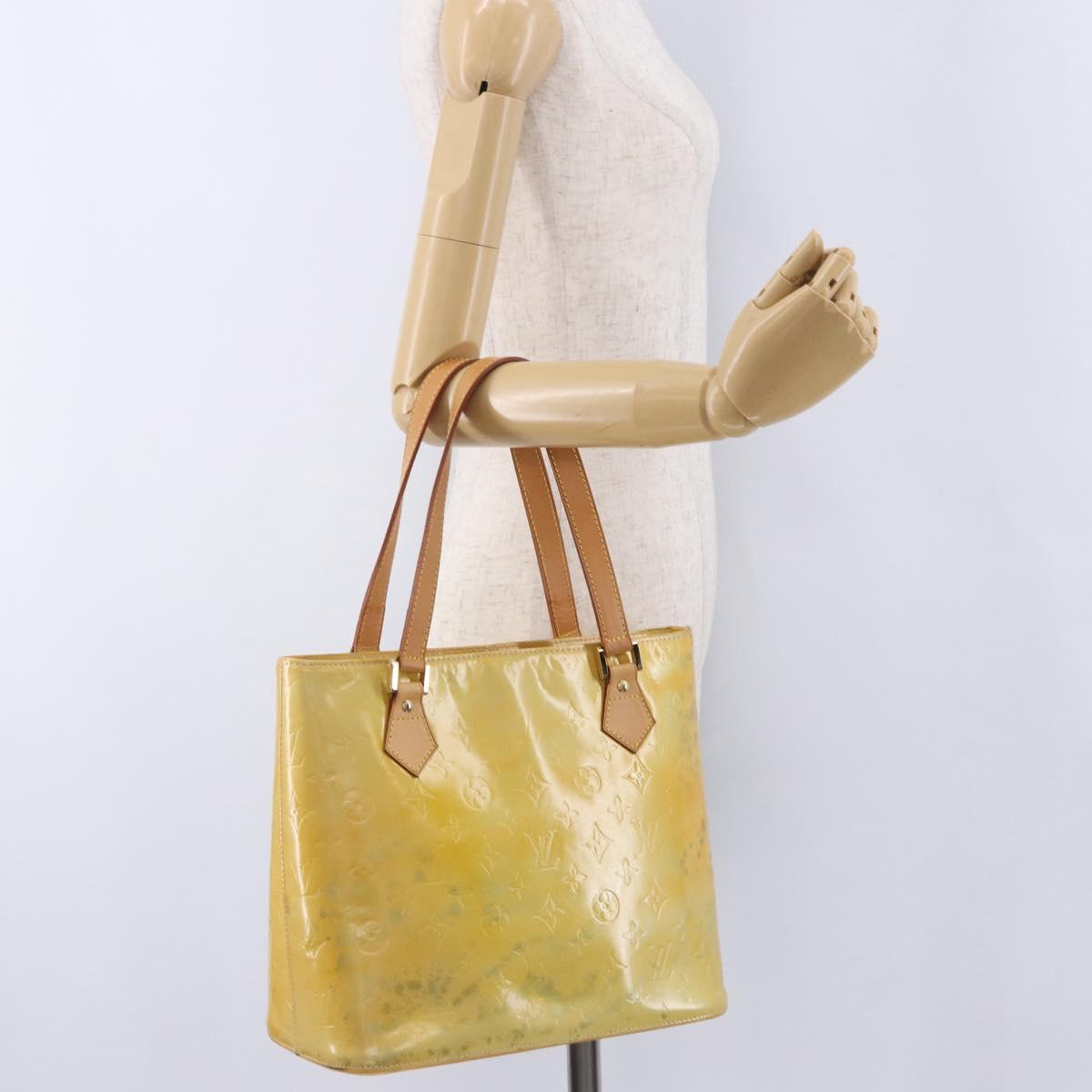 LOUIS VUITTON Monogram Vernis Houston Hand Bag Gris M91053 LV Auth BA14923