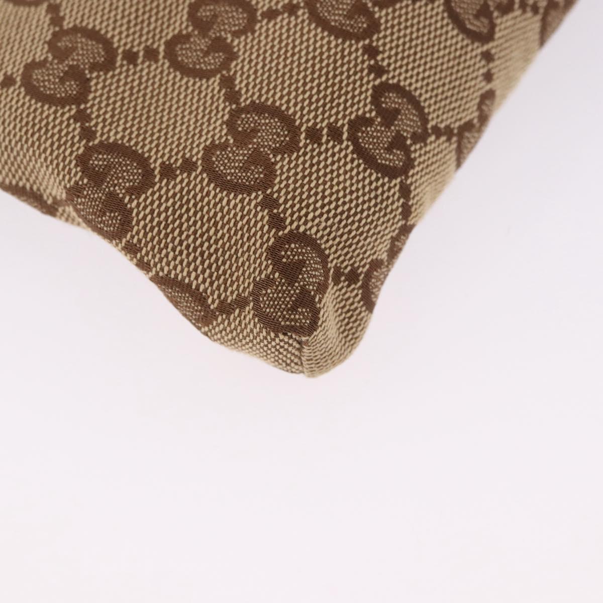 GUCCI GG Canvas Waist Bag Beige Silver 28566 Auth BA14924A