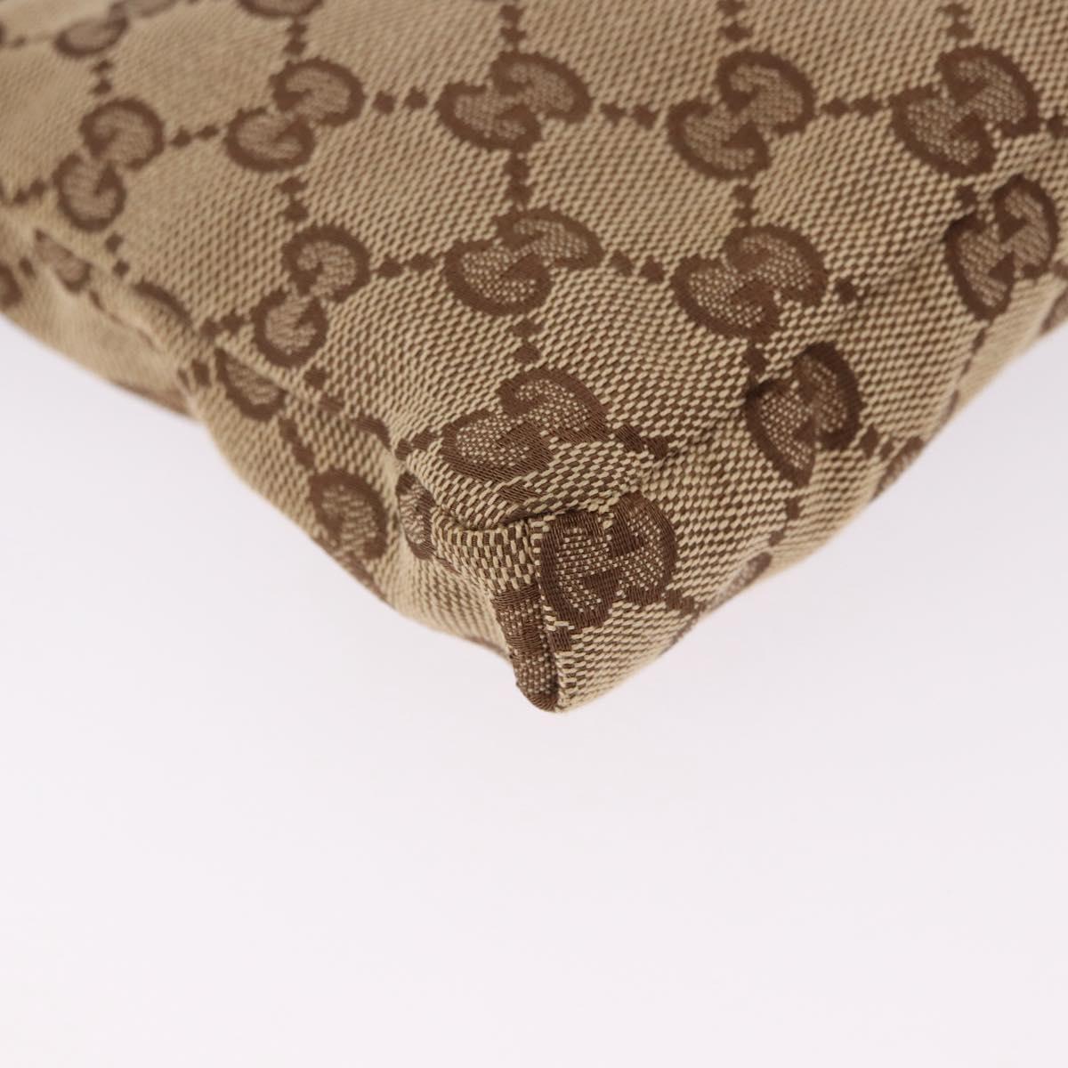 GUCCI GG Canvas Waist Bag Beige Silver 28566 Auth BA14924A