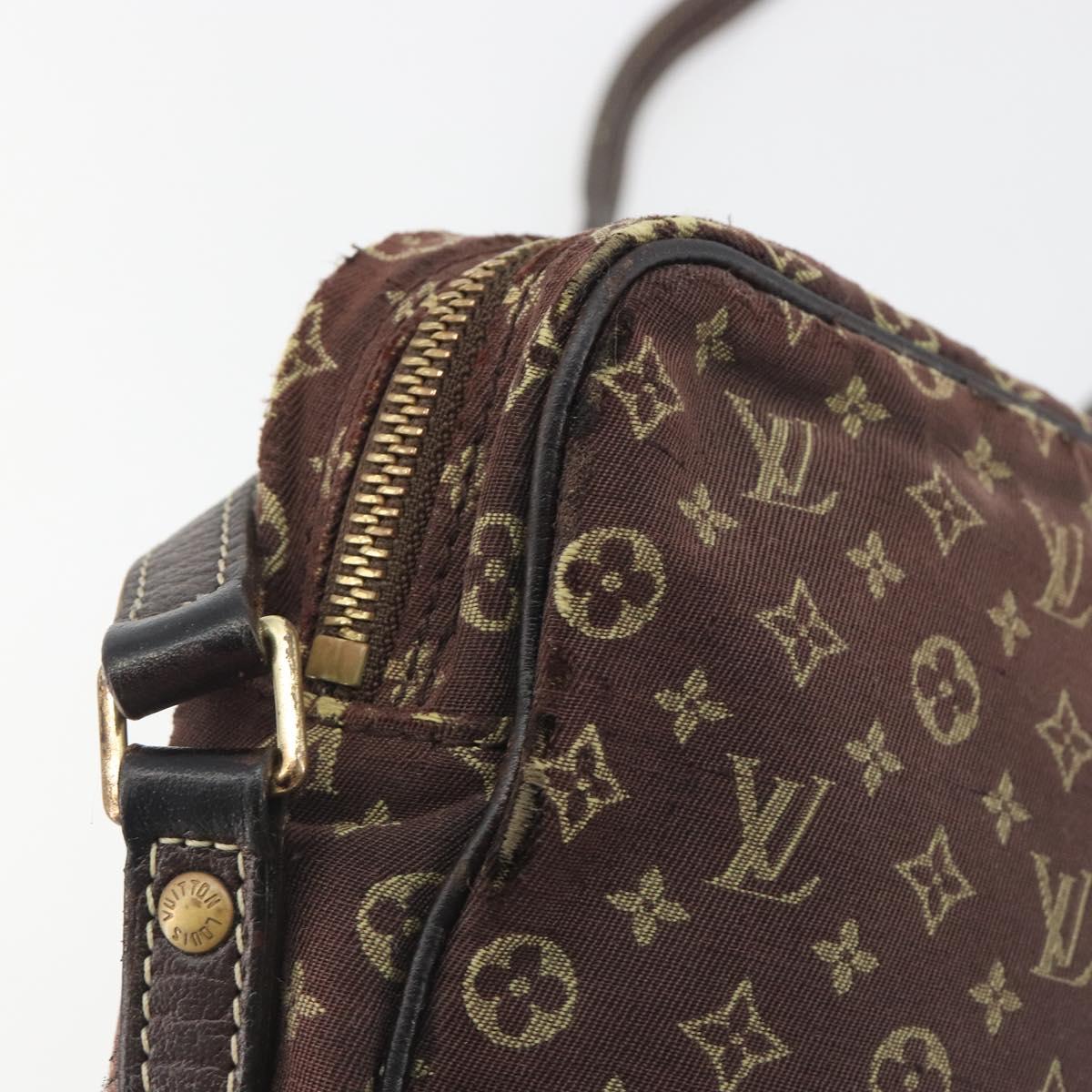 LOUIS VUITTON Monogram Mini Lin Danube Shoulder Bag Ebene M95228 LV Auth BA14928