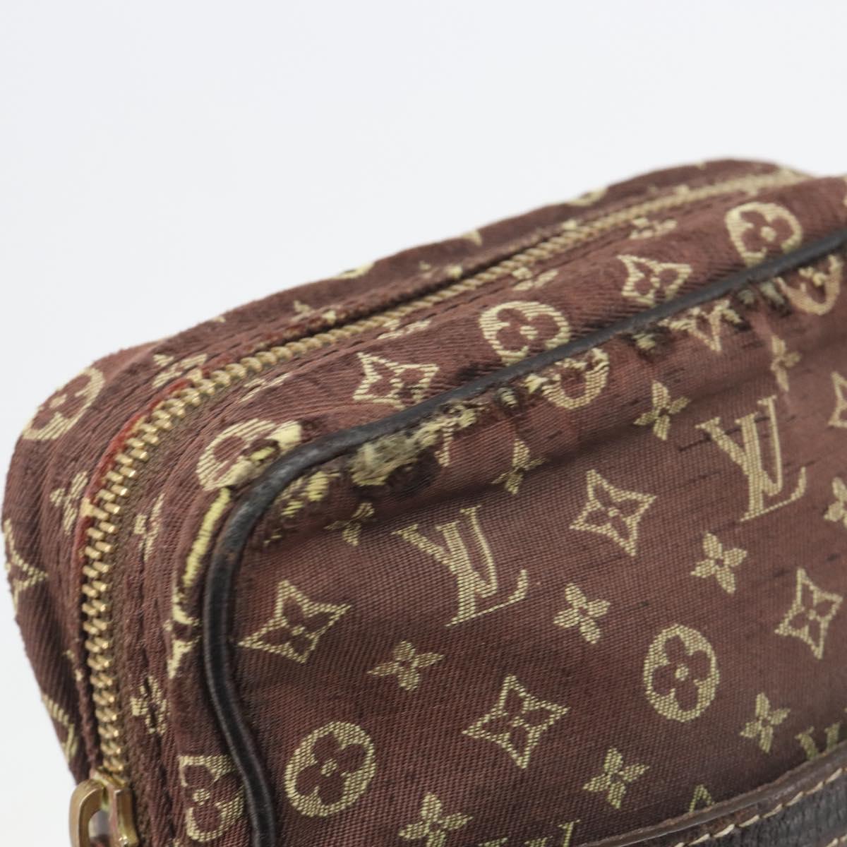 LOUIS VUITTON Monogram Mini Lin Danube Shoulder Bag Ebene M95228 LV Auth BA14928