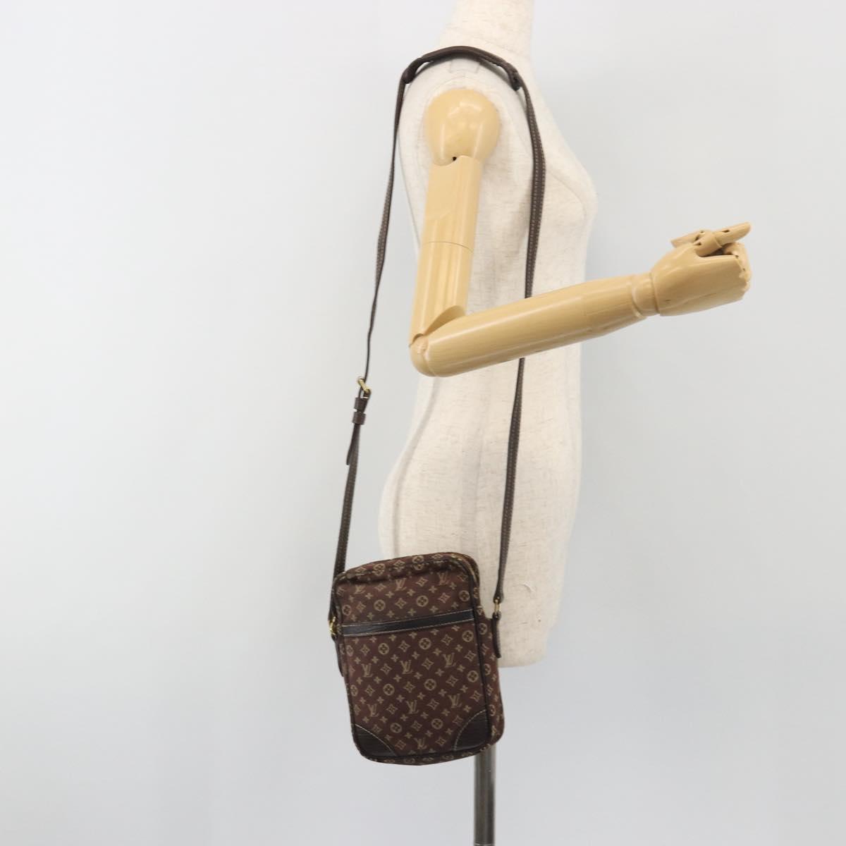 LOUIS VUITTON Monogram Mini Lin Danube Shoulder Bag Ebene M95228 LV Auth BA14928
