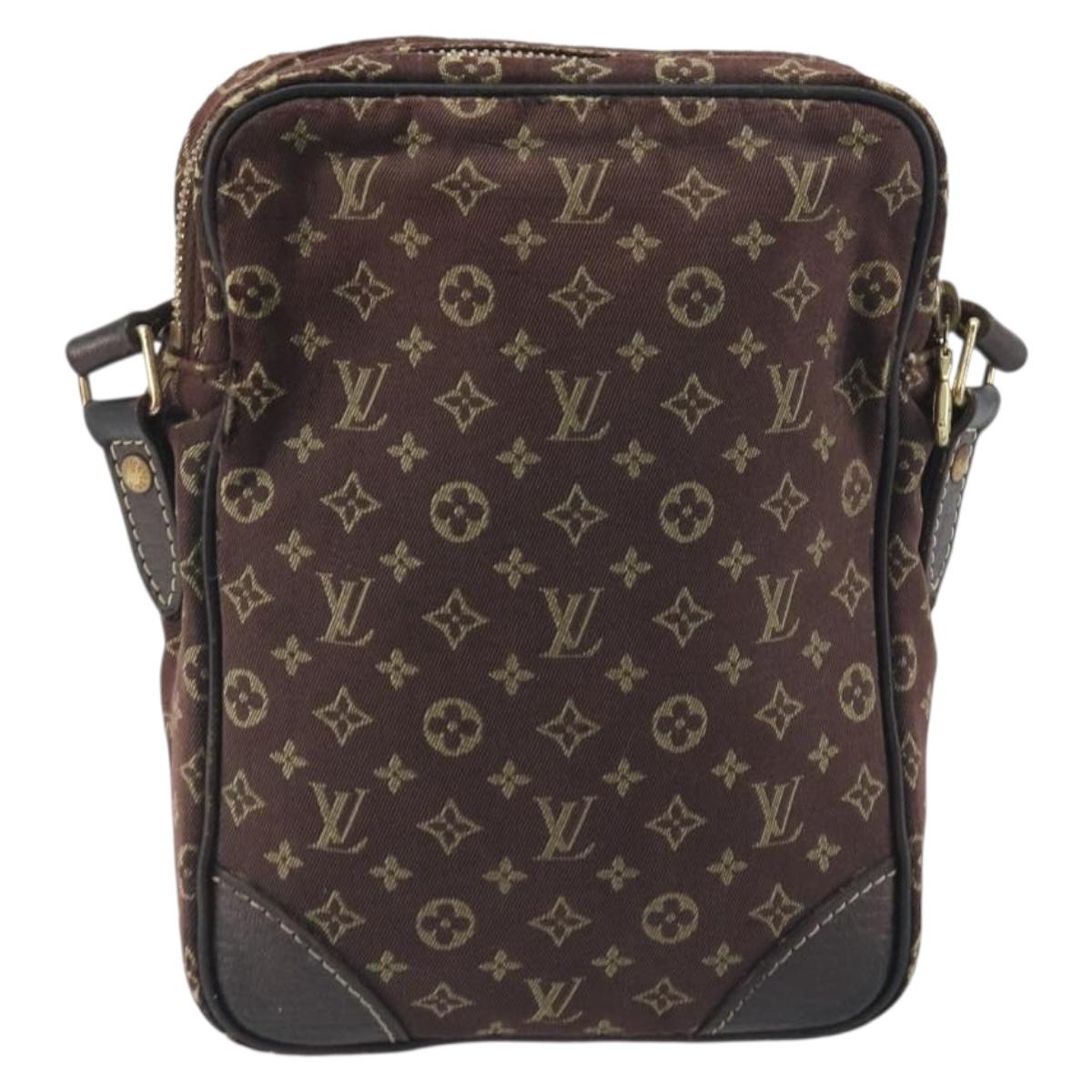 LOUIS VUITTON Monogram Mini Lin Danube Shoulder Bag Ebene M95228 LV Auth BA14928