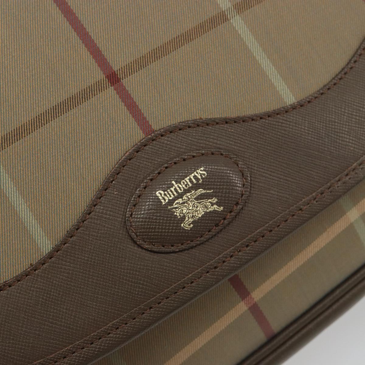 Burberrys Nova Check Shoulder Bag Canvas Beige Gold Tone Auth BA14931A
