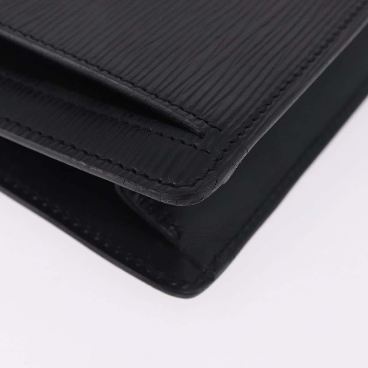 LOUIS VUITTON Epi Sellier Dragonne Clutch Bag Black M52612 LV Auth BA14932