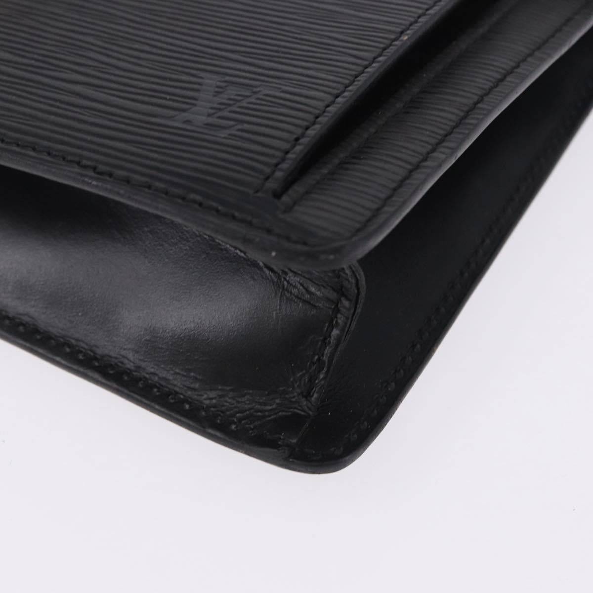 LOUIS VUITTON Epi Sellier Dragonne Clutch Bag Black M52612 LV Auth BA14932