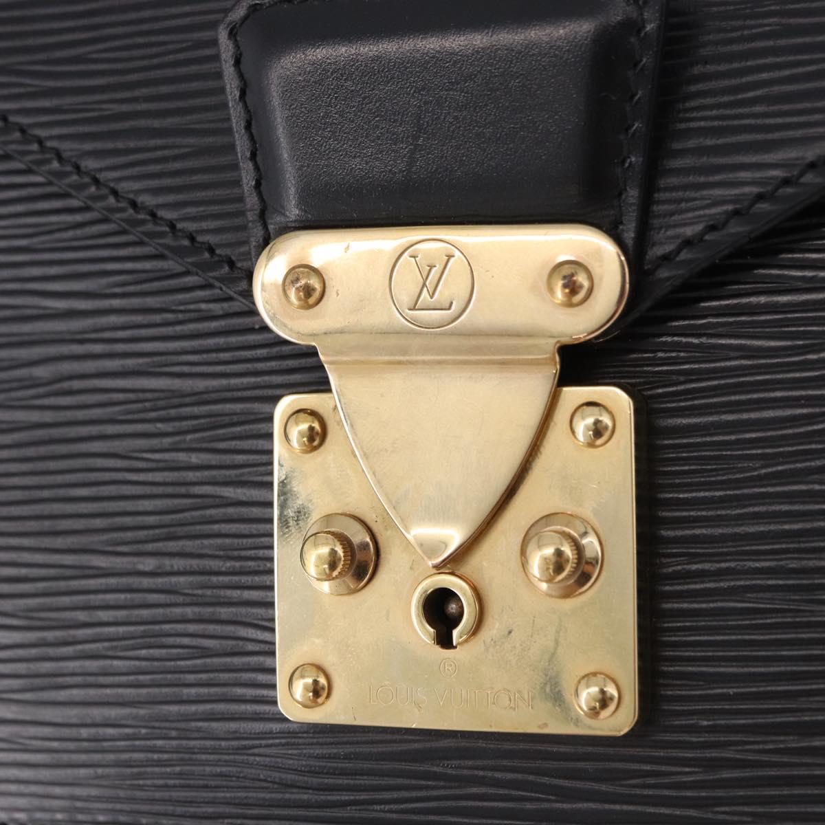 LOUIS VUITTON Epi Sellier Dragonne Clutch Bag Black M52612 LV Auth BA14932