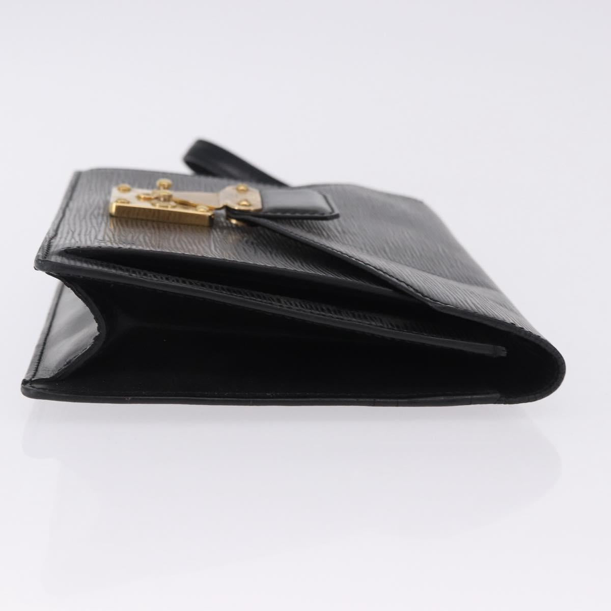 LOUIS VUITTON Epi Sellier Dragonne Clutch Bag Black M52612 LV Auth BA14932